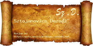 Sztojanovics Dezső névjegykártya